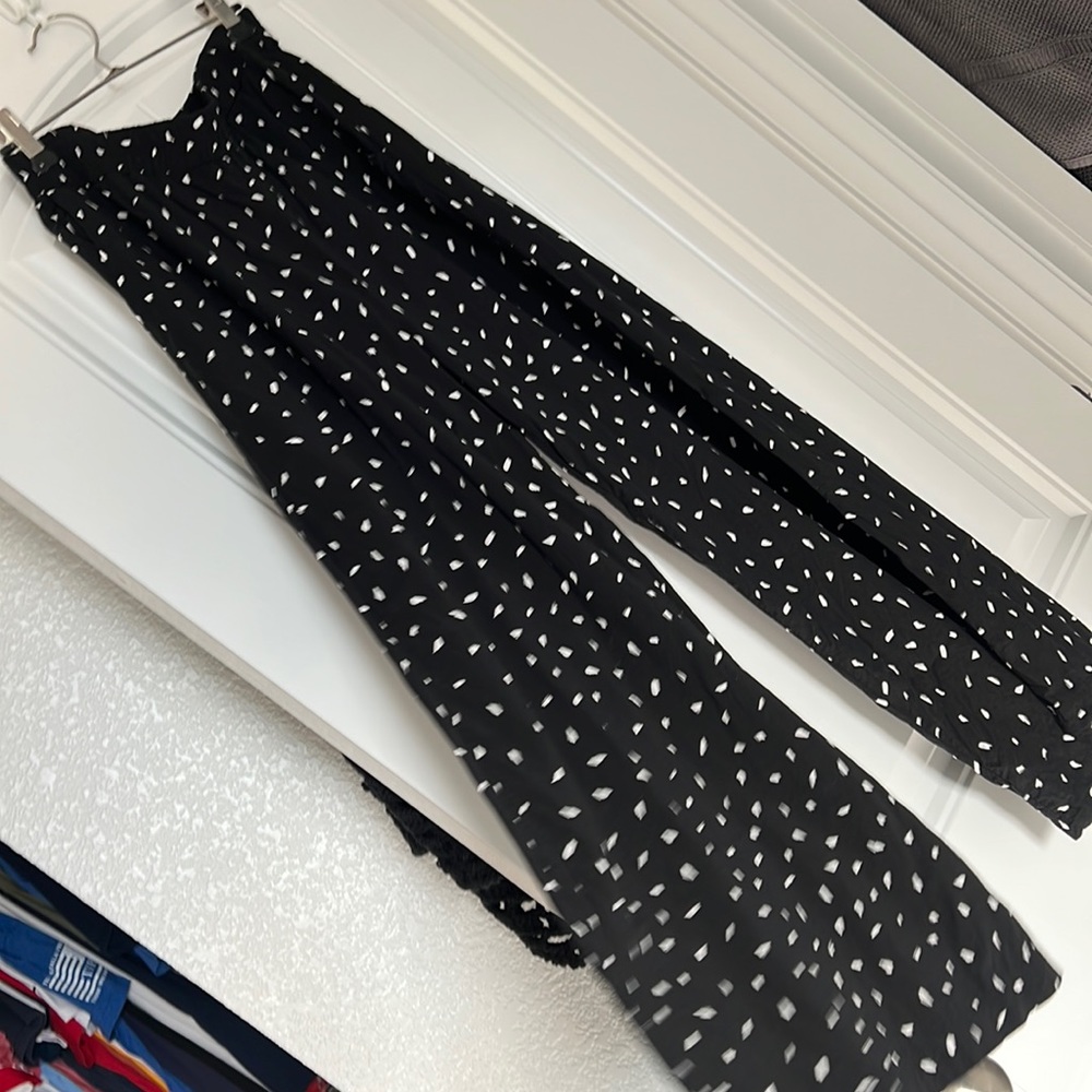 Carly Jean Los Angeles Black and White Wide Leg Pants